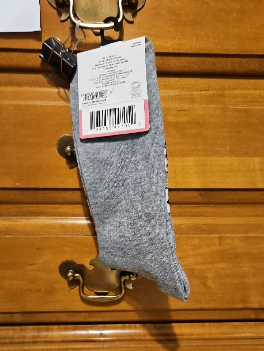 Peanuts Gray Socks with Red Heart and Snoopy Kids Size 6-12